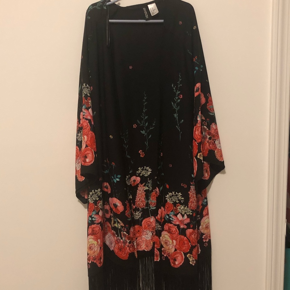 Floral Fringe Coverup